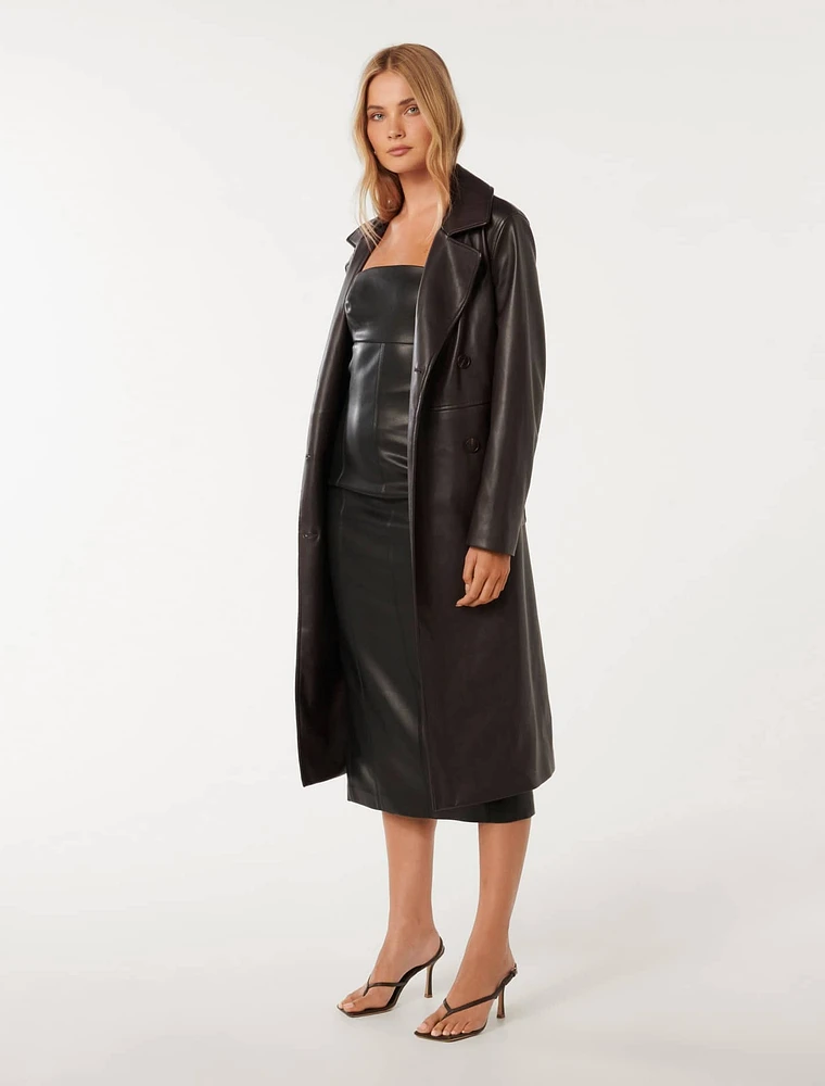 Ronnie Vegan Leather Trench Coat