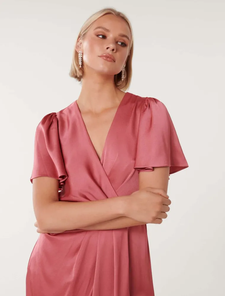 Estelle Flutter Sleeve Midi Dress