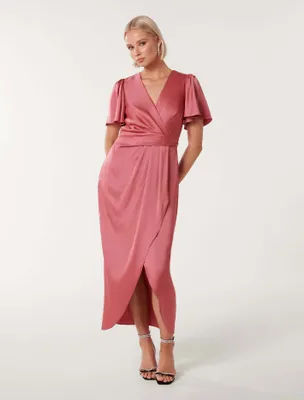 Estelle Flutter Sleeve Midi Dress