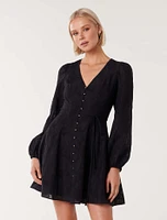 Carina Button-Front Mini Dress