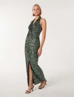 Brooke Sequin Halter Neck Gown