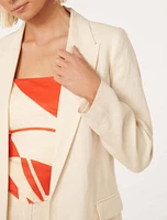 Lacey Linen Blazer Pearl - 0 to 12 Women's Blazers