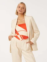 Lacey Linen Blazer Pearl - 0 to 12 Women's Blazers