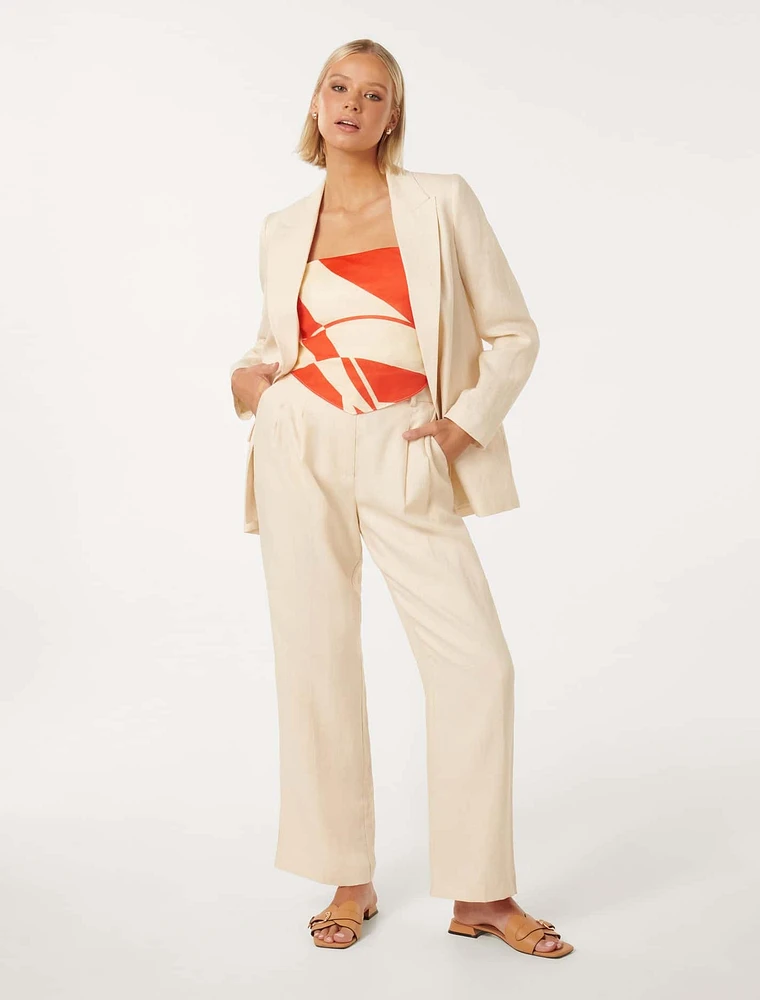 Lacey Linen Blazer Pearl - 0 to 12 Women's Blazers