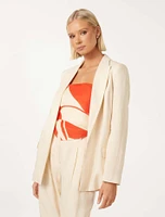 Lacey Linen Blazer Pearl - 0 to 12 Women's Blazers