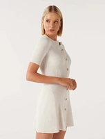 Jolie Button Mini Knit Dress