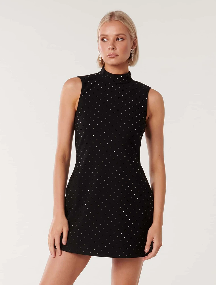 Sophie Embellished Mini Shift Dress