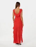 Olivia Ruffle Dress Red - 0 to 12 Women's Event Dresses