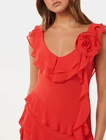 Olivia Ruffle Dress Red - 0 to 12 Women's Event Dresses