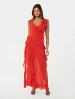 Olivia Ruffle Dress Red - 0 to 12 Women's Event Dresses