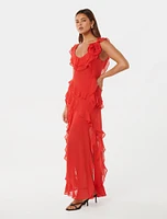 Olivia Ruffle Dress Red - 0 to 12 Women's Event Dresses