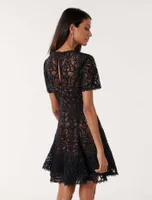 Cornelia Petite Lace Mini Dress Navy - 0 to 12 Women's Dresses