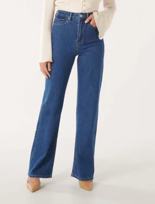 Lily Straight-Leg Jeans Mid Wash - 0 to 12 Women's