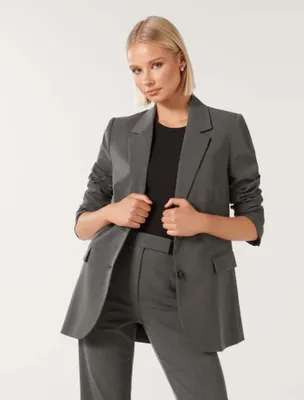 Zoey Oversized Blazer Dark Grey - 0 to 12 Women's Blazers