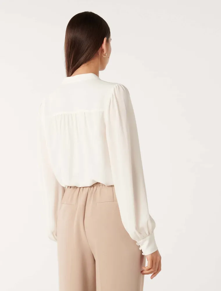 Micah Blouson-Sleeve Blouse