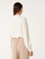 Micah Blouson-Sleeve Blouse