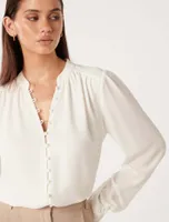 Micah Blouson-Sleeve Blouse