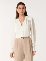 Micah Blouson-Sleeve Blouse