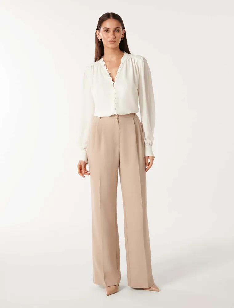 Micah Blouson-Sleeve Blouse