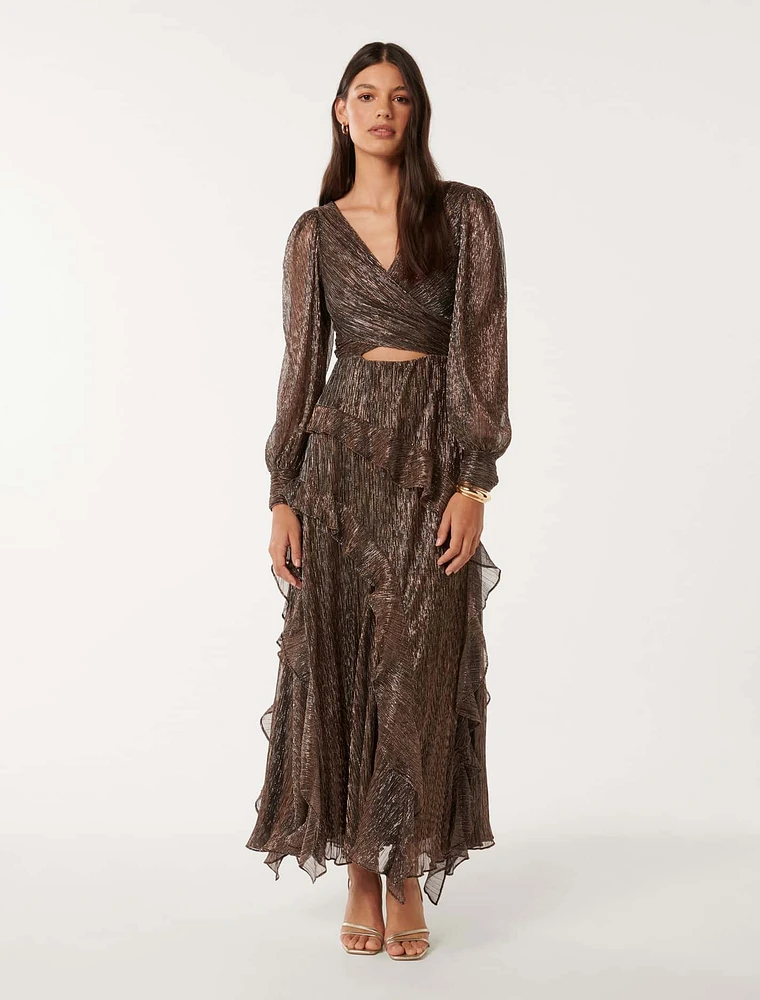 Spencer Plissé Ruffle Dress