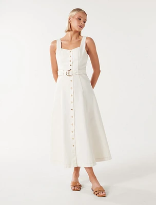 Maja Denim Dress White - 0 to 12 Women's