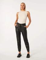 Alexis Vegan Leather Slim-Leg Pants