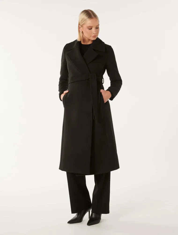 Amanda Belted Wrap Coat