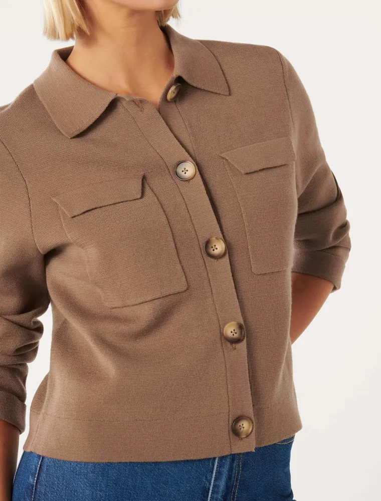 Ruby Button-Down Knit Cardigan in Camel - Size 0 to 12 - Women's Outerwear