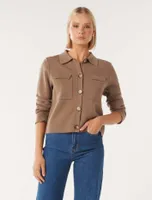 Ruby Button-Down Knit Cardigan in Camel - Size 0 to 12 - Women's Outerwear