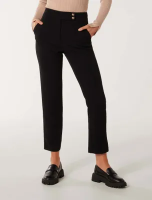 Kylie Button Cigarette Pants Black - 0 to 12 Women's