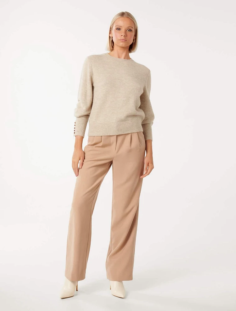 Camilla Button Sleeve Knit Jumper