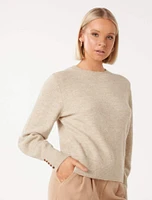 Camilla Button Sleeve Knit Jumper