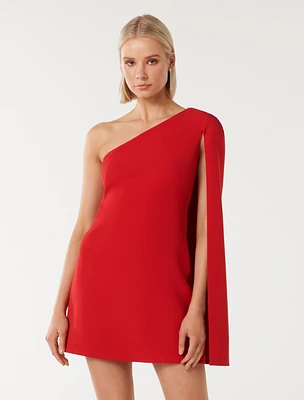 Hartley Asymmetrical Cape Mini Dress