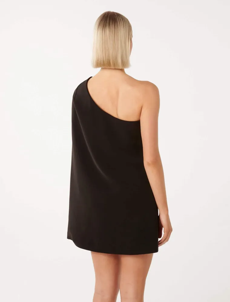 Hartley Asymmetrical Cape Mini Dress Black - 0 to 12 Women's Event Dresses