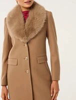 Lucinda Short Fur Collar Coat