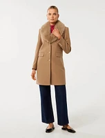 Lucinda Short Fur Collar Coat