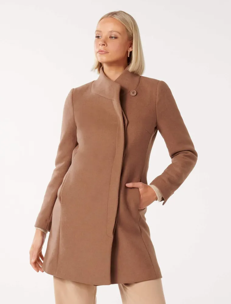 Debbie Funnel-Collar Coat