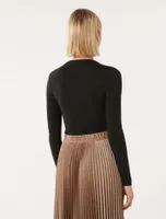 Janelle Long-Sleeve Crew-Neck Top