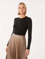 Janelle Long-Sleeve Crew-Neck Top