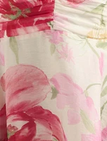 June Ruched V-Neck Mini Dress