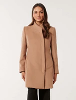 Debbie Petite Funnel-Collar Coat