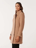 Debbie Petite Funnel-Collar Coat