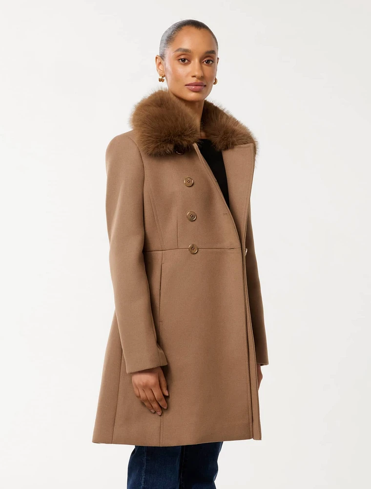 Susie Petite Faux Fur Coat