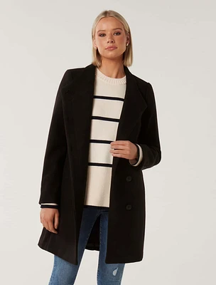 Debbie Funnel-Collar Coat Black - 0 to 12 Women's Coats