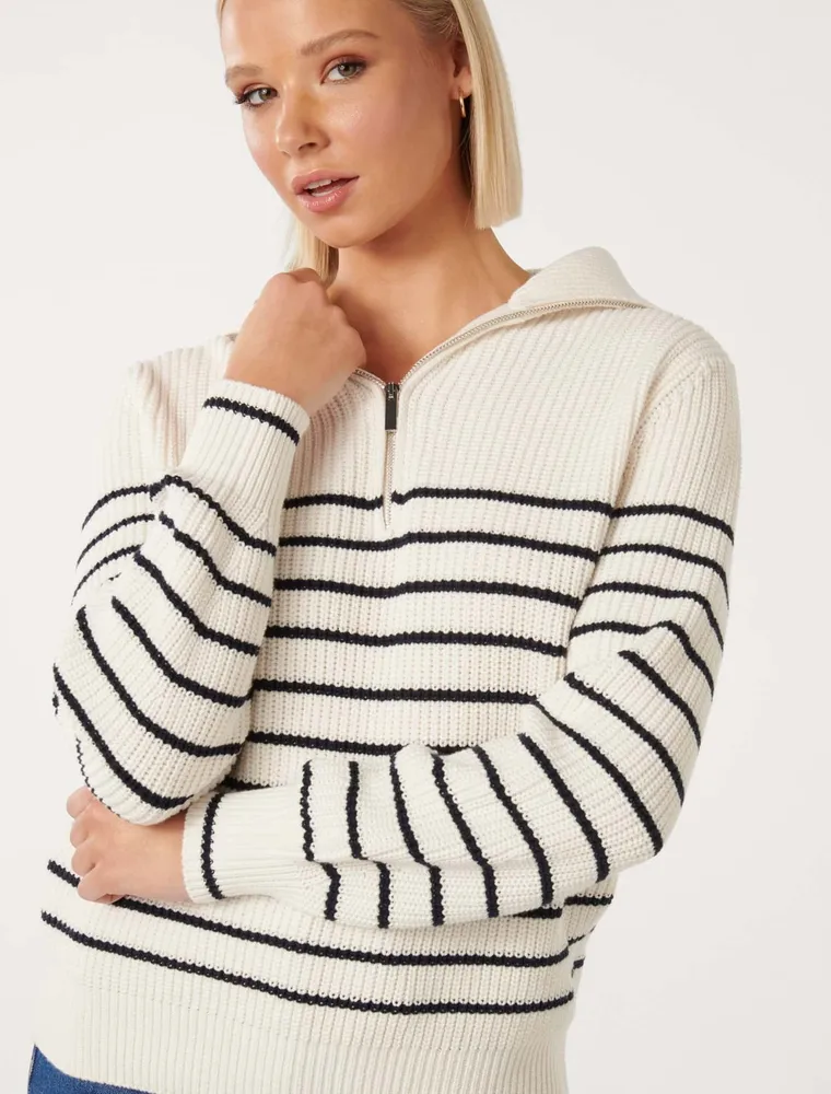 Danielle Quarter-Zip Knit Sweater