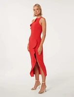 Tyra One-Shoulder Ruffle Bodycon Dress Red - 0 to 12 Women's Event Dresses