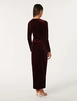 Marisa Petite Velvet Dress Dark Red - 0 to 12 Women's Event Dresses