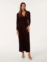 Marisa Petite Velvet Dress Dark Red - 0 to 12 Women's Event Dresses