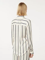 Harvey Satin Shirt Stripe Print - 0 to 12 Women's Shirts