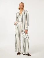 Harvey Satin Shirt Stripe Print - 0 to 12 Women's Shirts